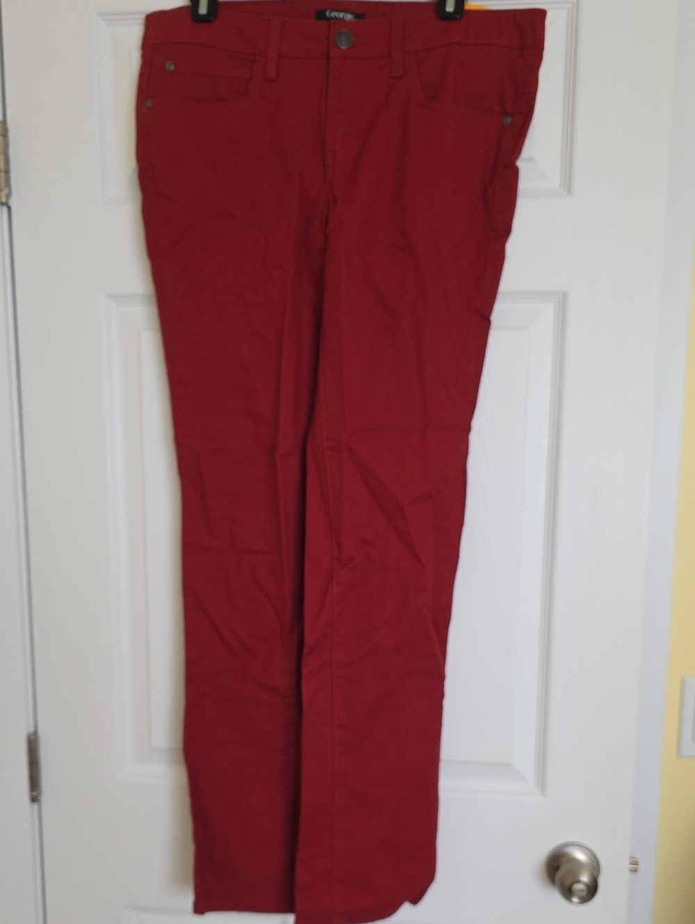 George Red Pants with Floral-Print Lining